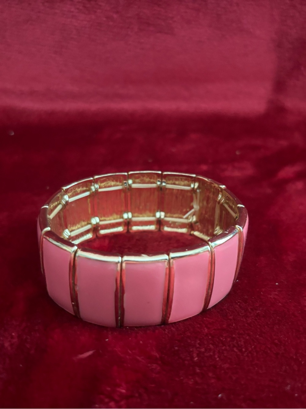 Pink Enamel Stretch Bracelet - Women Jewelry